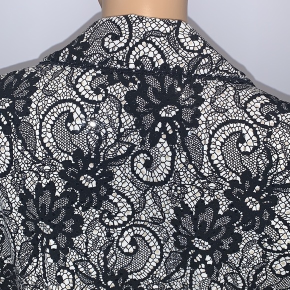 JOSEPH Ribkoff Black Flower Lace Sequins Jacket size US 8 - Picture 11 of 15